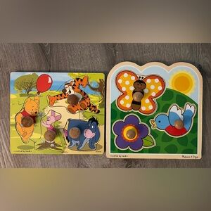 Disney Winnie the Pooh and Friends Wooden Puzzle Set Melissa & Doug 2 puzzle set
